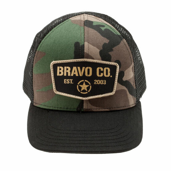 Bravo Company Command Woodland hat from the front view